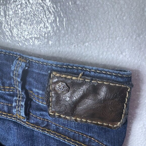 Silver Womens Size 30 x 31 Camden Rose Bell Dark Wash Flare Jeans Denim Low Rise - Picture 7 of 9